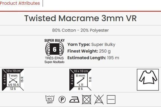 Konac Yarn Art Twisted Macrame 3 mm VR 195 m 925 Konac - 3