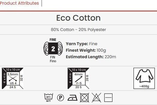 Kudumislõng Yarn Art Eco Cotton 764 Kudumislõng - 3