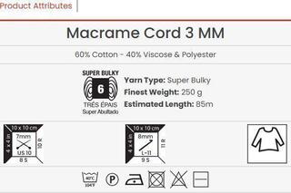 Nöör Yarn Art Macrame Cord 3 mm 85 m 796 Nöör - 2
