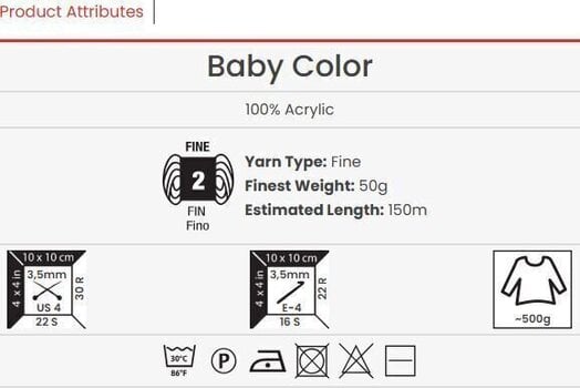 Filati per maglieria Yarn Art Baby Color New 205 Filati per maglieria - 3