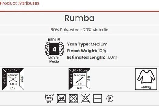 Kudumislõng Yarn Art Rumba 103 Kudumislõng - 3