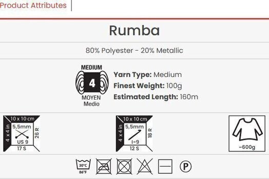 Kudumislõng Yarn Art Rumba 105 Kudumislõng - 3