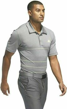 Camisa pólo Adidas Ultimate365 Heathered Stripe Mens Polo Grey/Yellow M - 7