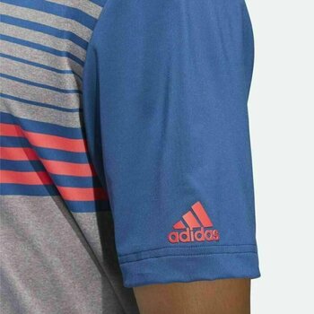 Poloshirt Adidas Ultimate365 3-Stripes Heathered Mens Polo Grey/Marine/Red M - 9