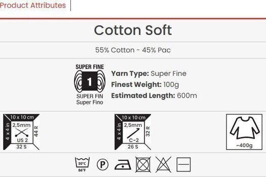 Kudumislõng Yarn Art Cotton Soft 28 Kudumislõng - 3
