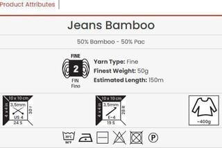 Pređa za pletenje Yarn Art Jeans Bamboo 105 Pređa za pletenje - 2