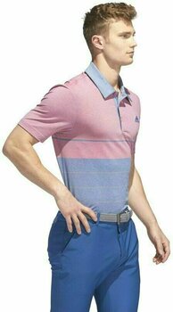 Camiseta polo Adidas Ultimate365 Heathered Stripe Mens Polo Dark Marine/Grey XL - 6