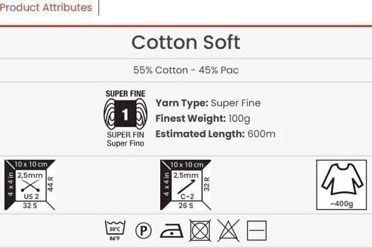 Kudumislõng Yarn Art Cotton Soft 51 Kudumislõng - 3