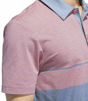 Camiseta polo Adidas Ultimate365 Heathered Stripe Mens Polo Dark Marine/Grey XL - 10