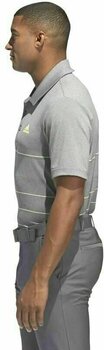 Camisa pólo Adidas Ultimate365 Heathered Stripe Mens Polo Grey/Yellow XL - 8