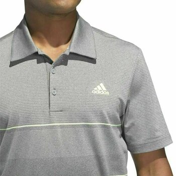 Polo-Shirt Adidas Ultimate365 Heathered Stripe Herren Poloshirt Grey Five Heather/Hi-Res Yellow XL - 9