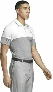 Camiseta polo Adidas Ultimate365 Heather Blocked Mens Polo Grey/White S - 6