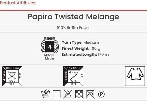 Kudumislõng Yarn Art Papiro Twisted Melange 2301 Kudumislõng - 3