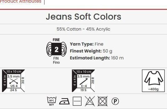 Pređa za pletenje Yarn Art Jeans Soft Colors 6207 Pređa za pletenje - 3