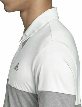 Camiseta polo Adidas Ultimate365 Heather Blocked Mens Polo Grey/White M - 8
