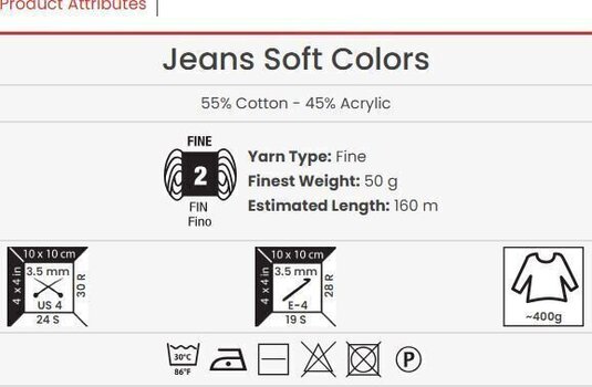 Adīšanas dzija Yarn Art Jeans Soft Colors 6211 Adīšanas dzija - 3