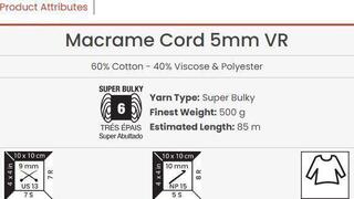 Naru Yarn Art Macrame Cord 5 mm VR 85 m 922 Naru - 2