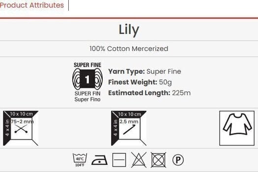 Kudumislõng Yarn Art Lily 5001 Kudumislõng - 3