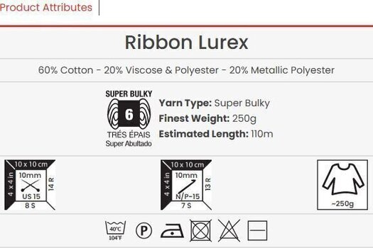 Kudumislõng Yarn Art Ribbon Lurex 724 Kudumislõng - 3