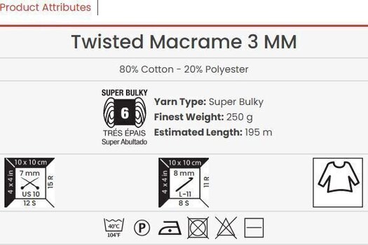 Konac Yarn Art Twisted Macrame 3mm 195 m 753 Konac - 3