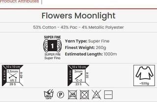 Kudumislõng Yarn Art Flowers Moonlight 3261 Kudumislõng - 2