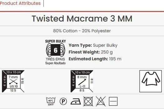 Touw Yarn Art Twisted Macrame 3mm 195 m 768 Touw - 3