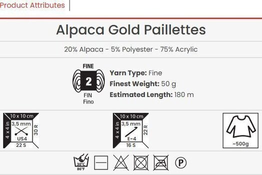 Kötőfonal Yarn Art Alpaca Gold Paillettes 9304 Kötőfonal - 3