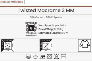Konac Yarn Art Twisted Macrame 3mm 195 m 785 Konac - 2