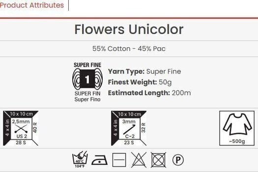 Kudumislõng Yarn Art Flowers Unicolor 744 Kudumislõng - 3