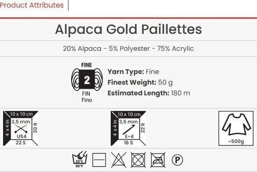 Kudumislõng Yarn Art Alpaca Gold Paillettes 9312 Kudumislõng - 3