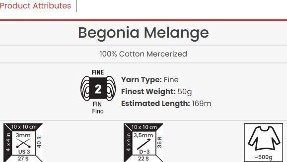 Kudumislõng Yarn Art Begonia  Melange 188 Kudumislõng - 3