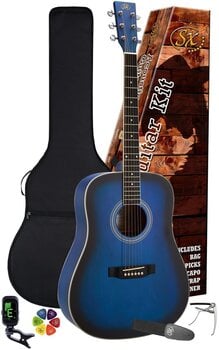 Dreadnought Guitar SX SD104KBUS Premium SET Blue Sunburst Dreadnought Guitar - 2