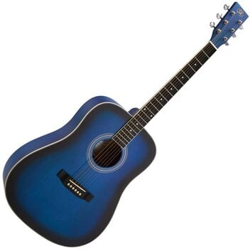 Dreadnought Guitar SX SD104KBUS Basic SET Blue Sunburst Dreadnought Guitar - 3