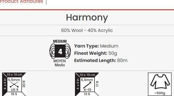 Pređa za pletenje Yarn Art Harmony A-4 Pređa za pletenje - 3