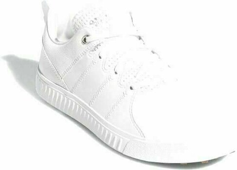 Chaussures de golf junior Adidas Adicross PPF Junior Chaussures de Golf Cloud White/Silver Metallic/Gum UK 3,5 - 3