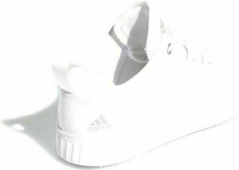 Chaussures de golf junior Adidas Adicross PPF Junior Chaussures de Golf Cloud White/Silver Metallic/Gum UK 3,5 - 4
