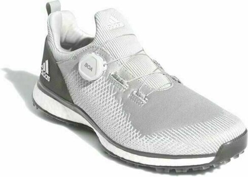 Calçado de golfe para homem Adidas Forgefiber BOA Mens Golf Shoes Grey Two/Cloud White/Grey Six UK 14,5 - 4
