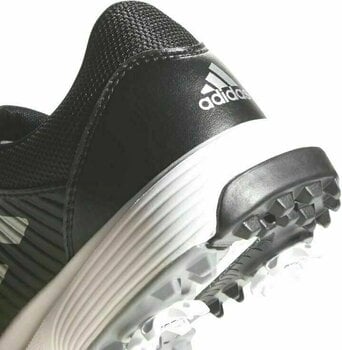 Calçado de golfe júnior Adidas CP Traxion Junior Golf Shoes Core Black/Silver Metal/White UK 4,5 - 7