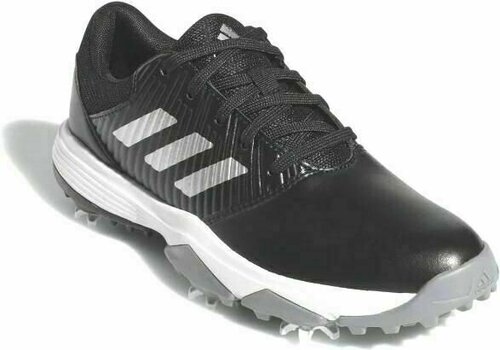 Chaussures de golf junior Adidas CP Traxion Junior Chaussures de Golf Core Black/Silver Metal/White UK 2,5 - 3