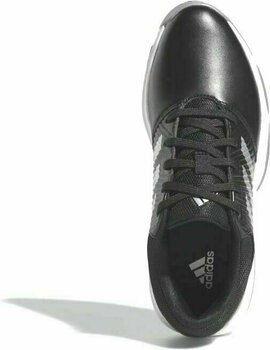 Calçado de golfe júnior Adidas CP Traxion Junior Golf Shoes Core Black/Silver Metal/White UK 2,5 - 5