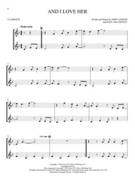 Noten Hal Leonard The Beatles for Two Clarinets Noten - 5