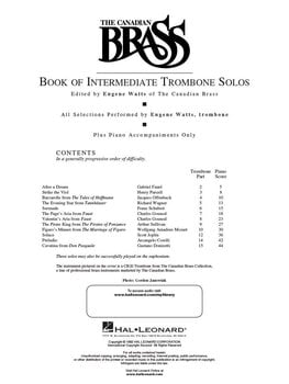 Natos Hal Leonard Canadian Brass Book Of Intermediate Trombone Solos Natos - 2