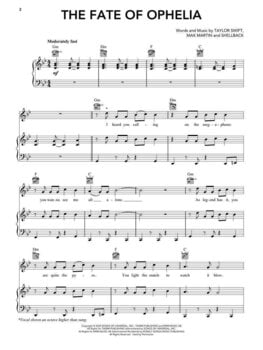 Notes Hal Leonard Taylor Swift - The Life of a Showgirl Notes - 2