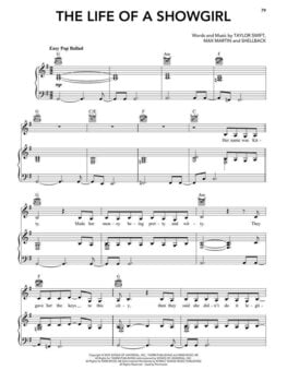 Notes Hal Leonard Taylor Swift - The Life of a Showgirl Notes - 6