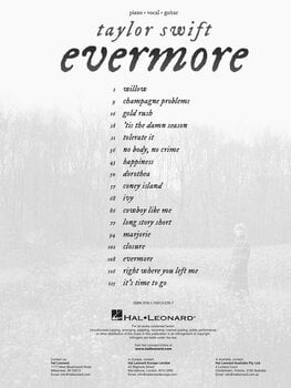 Natos Hal Leonard Taylor Swift - Evermore Natos - 2