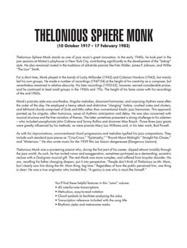 Notes Hal Leonard Thelonious Monk - Omnibook for Piano Notes - 2