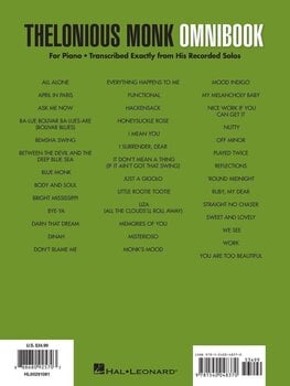 Notes Hal Leonard Thelonious Monk - Omnibook for Piano Notes - 8