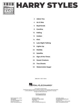 Noty Hal Leonard Harry Styles - Super Easy Songbook Noty - 3