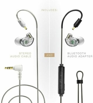 Brezžični ušesa Loop slušalke MEE audio M6 Pro 2nd Combo Clear - 2