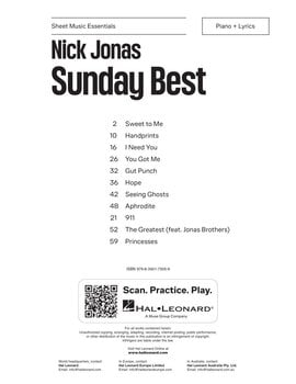 Noty Hal Leonard Nick Jonas - Sunday Best Noty - 2